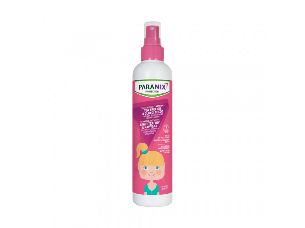 Paranix Protection Spray, Αντιφθειρικό Μαλακτικό Σπρέι με Έλαιο Τσαγιού & Καρύδας για Κορίτσια, 250ml