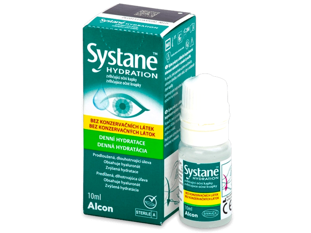Systane Hydration, Λιπαντικές Οφθαλμικές Σταγόνες Χωρίς Συντηρητικά με Υαλουρονικό Οξύ, 10ml