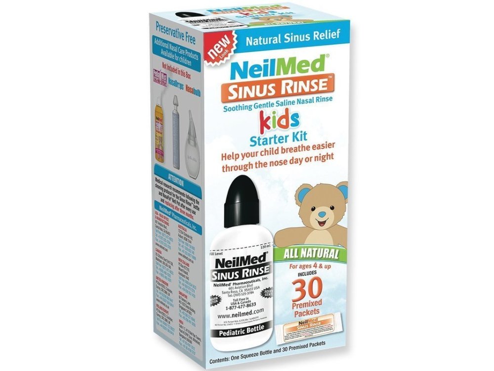 NeilMed Sinus Rinse Kids Kit, Σύστημα Ρινικών Πλύσεων για Παιδιά, Συσκευή +30 Φακελάκια
