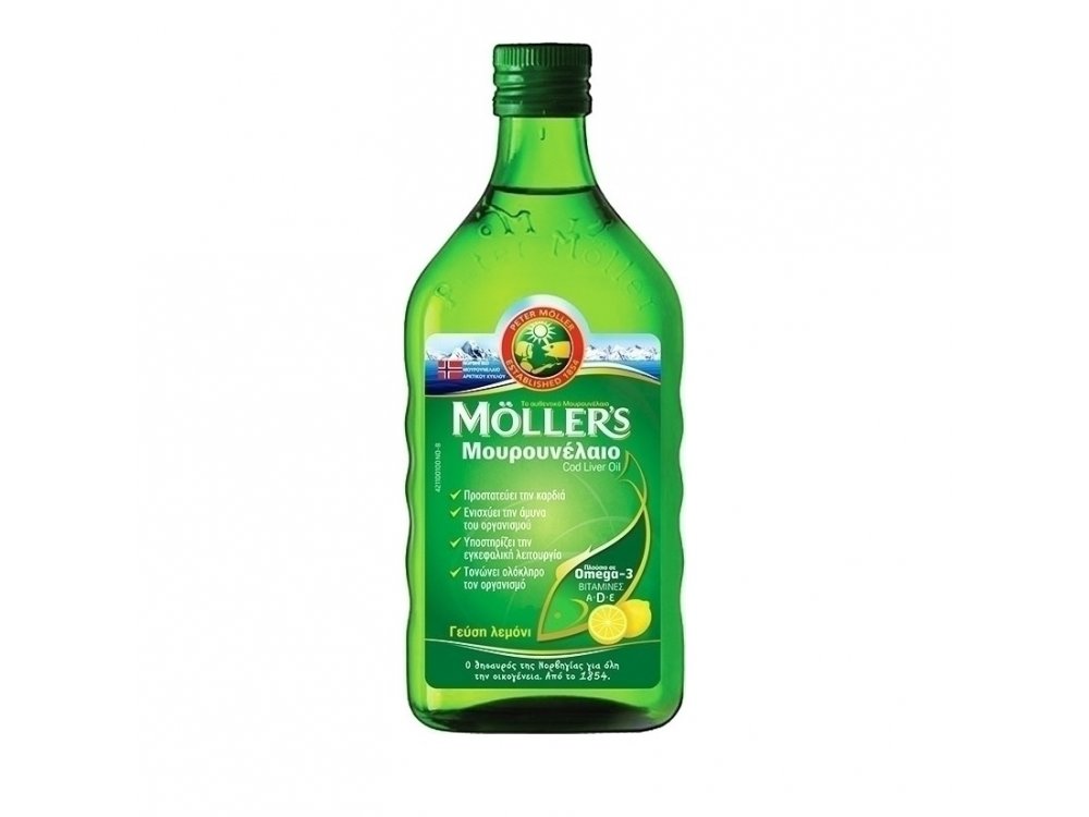 Moller's Cod Liver Oil Natural Lemon Παραδοσιακό Μουρουνέλαιο σε Υγρή Μορφή με Γεύση Λεμόνι, 250ml