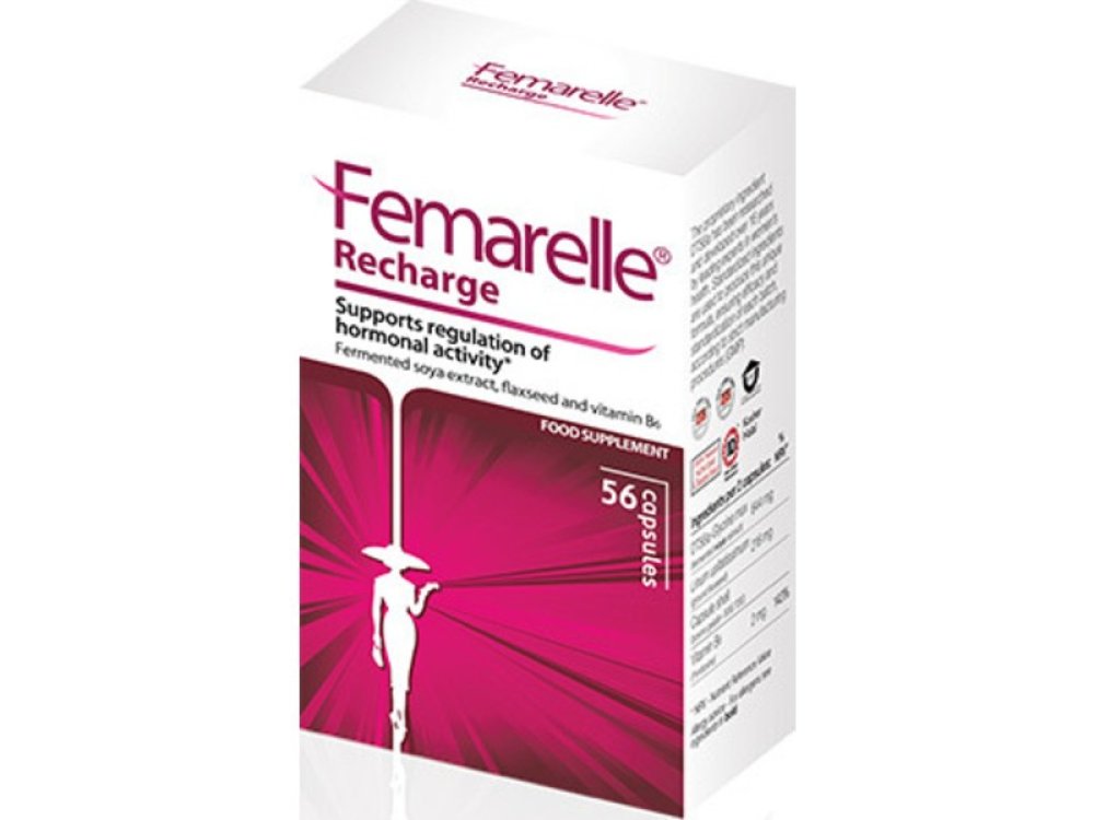 Femarelle Recharge Συμπλήρωμα Διατροφής για τα Κοινά Συμπτώματα Κατά την Διάρκεια της Εμμηνόπαυσης 50+, 56caps