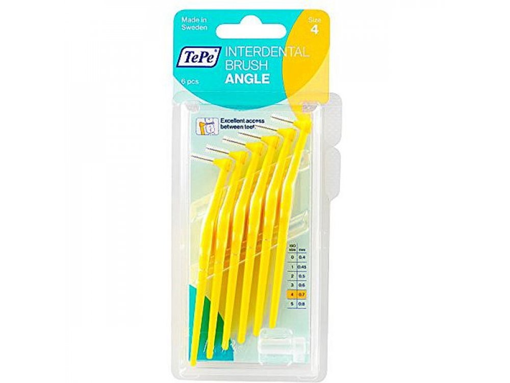 TePe International Brush Angle No.4 Κίτρινο 0.7mm 6 τεμάχια