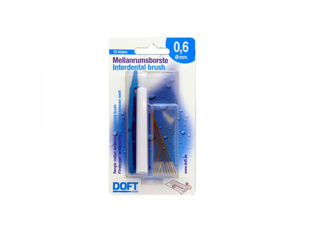 Doft Interdentals, Τα πρώτα σουηδικά μεσοδόντια βουρτσάκια,  0.6 12τμχ Γαλάζιο