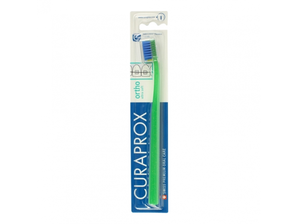 Curaprox CS 5460 Ortho, Πράσινο - Μπλε, Ultra Soft (Πολύ Μαλακή), Ιδανική για Σιδεράκια, 1τμχ