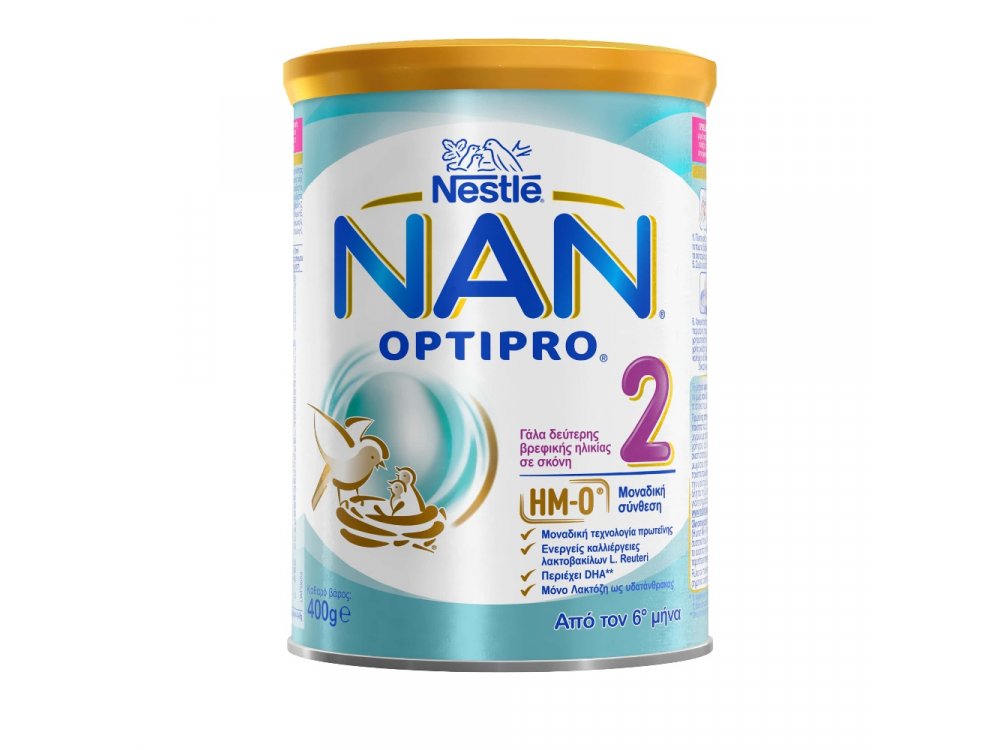NESTLE NAN 2 OPTIPRO Γάλα 2ης Βρεφικής Ηλικίας με Μοναδικό Μίγμα Πρωτεϊνών 400gr