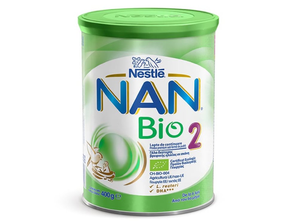 Nestle Nan Bio 2 6m+, Γάλα Δεύτερης Βρεφικής Ηλικίας σε Σκόνη από τον 6 Μήνα, 400gr