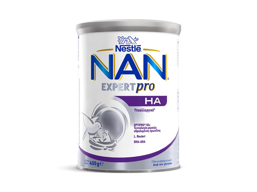 NESTLE - NAN Expert Pro HA 0+, Υποαλλεργικό Γάλα για Βρέφη σε Σκόνη από τη Γέννηση, 400g