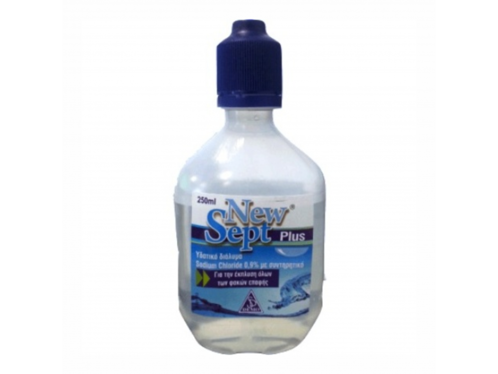 NEWSEPT PLUS SOLUTION, για έκπλυση όλων των φακών επαφής, 250ml
