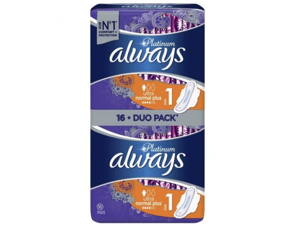 Always Platinum Ultra Normal Plus Σερβιέτες (Μέγεθος 1) 16τεμάχια