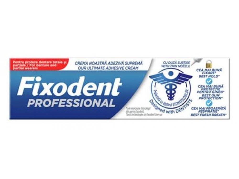 Fixodent Professional, Στερεωτική Κρέμα για Tεχνητές Oδοντοστοιχίες, 40gr