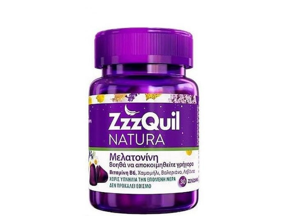 ZzzQuil NATURA Συμπλήρωμα Διατροφής με Μελατονίνη, 30 ζελεδάκια