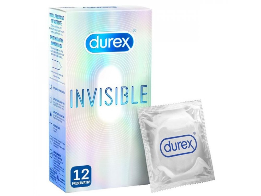 Durex Condoms Invisible Extra Thin Extra Sensitive Προφυλακτικά Έξτρα Λεπτά για Έξτρα Ευαισθησία, 12τμχ