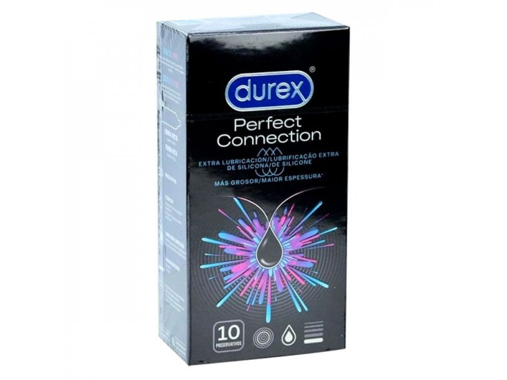 Durex Perfect Connection Προφυλακτικά με Extra επίστρωση Λιπαντικού, Διαφανή προφυλακτικά από φυσικό ελαστικό λάτεξ που προσφέρουν επιπλέον λίπανση για πιο ομαλή, ολισθηρή αίσθηση. 10τμχ
