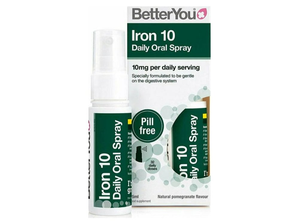 BetterYou Iron 10 Daily Oral Spray 10mg Per Daily Serving Συμπλήρωμα Σιδήρου με Γεύση Ρόδι, 25ml