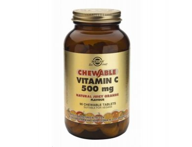 Solgar Chewable Vitamin C 500mg Orange Μασώμενες Ταμπλέτες Βιταμίνη C για Ενίσχυση Ανοσοποιητικού, Πρόληψη & Αντιμετώπιση Κρυολογήματος με Γεύση Πορτοκάλι, 90chew. tabs