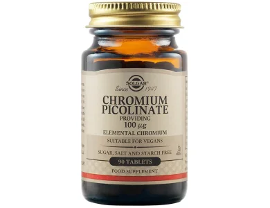 Solgar Chromium Picolinate 100μg Συμπλήρωμα Διατροφής από Πικολινικό Χρώμιο για Έλεγχο του Σακχάρου στο Αίμα, 90tabs