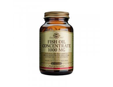 Solgar Fish Oil Concentrate 1000mg Συμπλήρωμα Διατροφής Ιχθυελαιου Πλούσιο σε Ωμέγα 3 Λιπαρά Οξέα για την Καλή Υγεία του Εγκεφάλου & του Καρδιαγγειακού Συστήματος, 60softgels