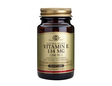 Solgar Vitamin E 200IU Συμπλήρωμα Διατροφής Βιταμίνη Ε με Ισχυρή Αντιοξειδωτική Δράση, 50 Μαλακές Κάψουλες
