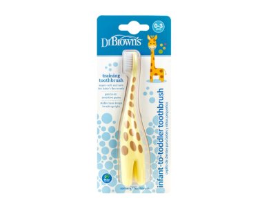DR BROWN'S Kids Toothbrush, Οδοντόβουρτσα Κίτρινη Καμηλοπάρδαλη 0-3 ετών, 1τμχ
