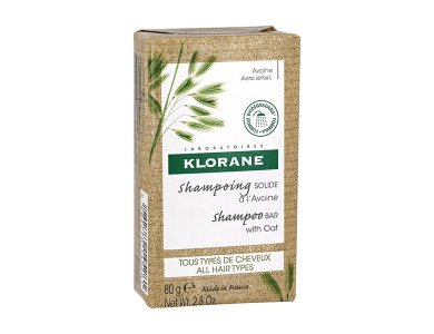 Klorane Shampoo Bar With Oat, Στερεό Σαμπουάν με Βιολογική Βρώμη για Όλη την Οικογένεια, 80gr