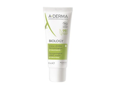 A-Derma Biology Creme Legere Hydrating Light Cream, Ενυδατική Κρέμα Ελαφριάς Υφής, 40ml
