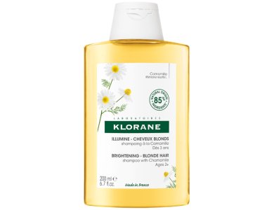 Klorane Camomille Brightening Blonde Hair Shampoo, Σαμπουάν για Ξανθιές Ανταύγειες με Χαμομήλι, 200ml