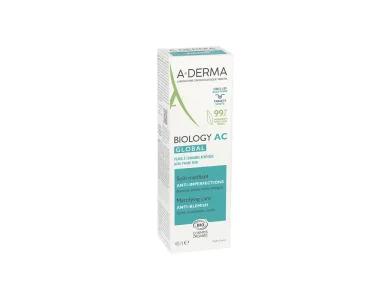 A-Derma Biology AC Global Mattifying Care Anti-Blemish Ενυδατική Κρέμα κατά των Ατελειών, 40ml
