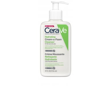 CeraVe Hydrating Cream to Foam Cleanser for Normal to Dry Skin Αφρώδης Κρέμα Καθαρισμού, 236ml
