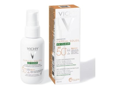 Vichy Capital Soleil UV-Clear Λεπτόρρευστο Αντηλιακό Προσώπου κατά των Ατελειών SPF50, 40ml