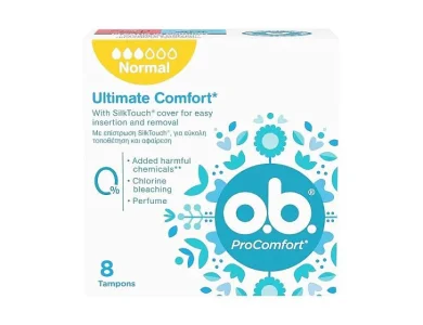 O.B Pro Comfort Silk Touch Normal Για Κανονική Ροή, 8pcs