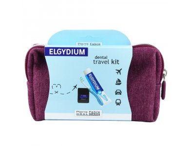 Elgydium Dental Travel Kit Μπορντώ Νεσεσέρ