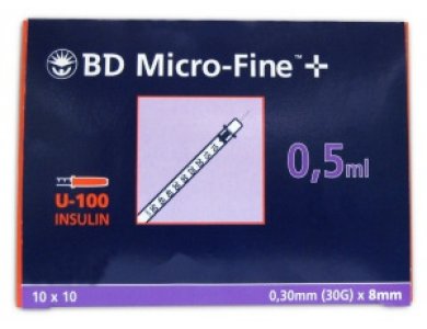 B-D ΣΥΡΙΓΓΑ ΙΝΣ. 0,5ml 30G (100τμχ.)