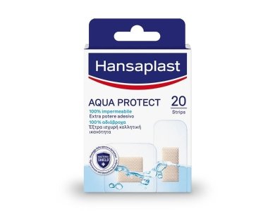 Hansaplast Aqua Protect, Αδιάβροχα, Αποστειρωμένα, Διάφανα και Έξτρα Ανθεκτικά Αυτοκόλλητα Επιθέματα, 20τμχ