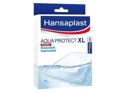 Hansaplast Aqua Protect XL Αποστειρωμένα Επιθέματα για Μεγαλύτερες Πληγές και Μετεγχειρητικά Τραύματα 6X7cm, 5 Strips