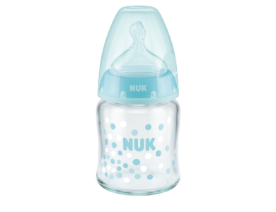 Nuk First Choice Plus Temperature Control, Μπιμπερό Κατά των Κολικών με Θηλή Σιλικόνης 0-6m Γαλάζιο, 120ml
