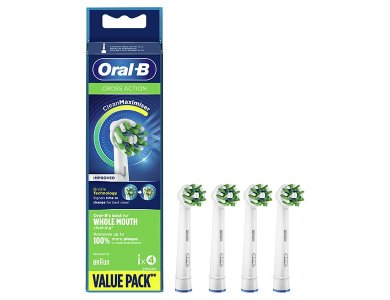 Oral-B Cross Action CleanMaximiser Value Pack, Ανταλλακτικές Κεφαλές για Ηλεκτρική Οδοντόβουρτσα, 4τμχ