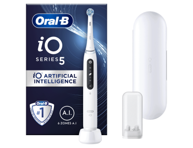 Oral-B iO Series 5 Magnetic White, Ηλεκτρική Οδοντόβουρτσα για Καθαρισμό & Περιποίηση των Ούλων Λευκή, 1τμχ