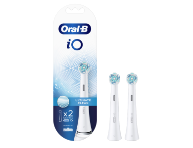 ORAL-B iO Ultimate Clean White, Ανταλλακτικές Κεφαλές Ηλεκτρικής Οδοντόβουρτσας, 2τμχ