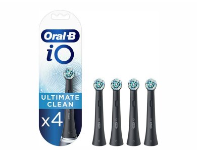 Oral-B iO Ultimate Cleaning Black,  Ανταλλακτικές Κεφαλές για Ηλεκτρική Οδοντόβουρτσα 328865 Μαύρες, 4τμχ