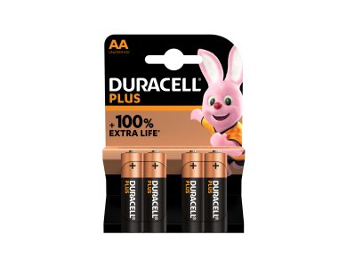 Duracell μπαταρίες αλκαλικές plus +100% extra plus ΑΑ, 4τμχ