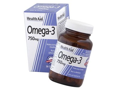 Health Aid Omega 3 750mg, Πολυακόρεστα Λιπαρά Οξέα Ωμέγα 3 (EPA & DHA 750mg), Μοριακής Απόσταξης, 30soft.caps