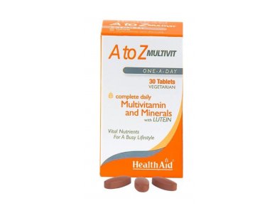 Health Aid A to Z MULTIVIT MINERALS PLUS LUTEIN, 30 ταμπλέτες