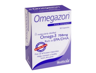 Health Aid OMEGAZON 750 mg, Λιπαρά Oξέα για την Καλή Λειτουργία του Καρδιαγγειακού Συστήματος, 60caps