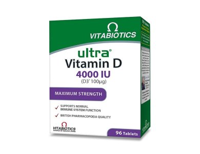 Vitabiotics Ultra Vitamin D 4000 IU Συμπλήρωμα Διατροφής για το Ανοσοποιητικού Συστήματος, 96tabs