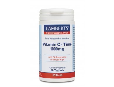 Lamberts Vitamin C Time Release 1000mg Συμπλήρωμα Διατροφής Βιταμίνη C για Τόνωση του Οργανισμού & Ενίσχυση του Ανοσοποιητικού Συστήματος, 60tabs