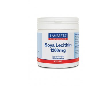 Lamberts Soya Lecithin 1200MG Για το Μεταβολισμό του Λίπους στο Ήπαρ, 120caps