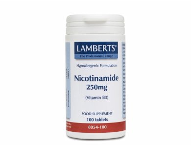 Lamberts Nicotinamide Vitamin B3 250mg, Συμπλήρωμα Διατροφής με Νιασίνη (Βιταμίνη Β3), 100tabs