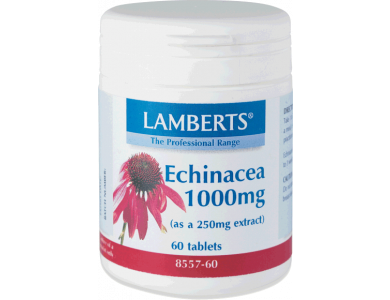Lamberts Echinacea 1000mg Συμπλήρωμα Διατροφής με Εχινάκεια για Ενίσχυση Ανοσοποιητικού & Μείωση των Συμπτωμάτων Κρυολογήματος ή Γρίπης, 60tabs