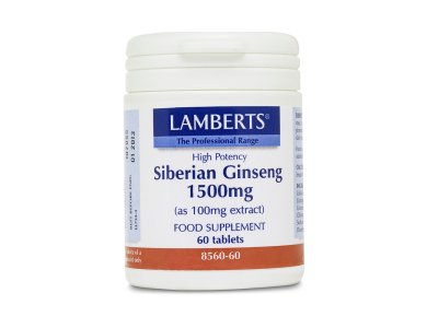 Lamberts Siberian Ginseng 1500mg, Εκχύλισμα από Σιβηριανό Τζίνσενγκ, 60tabs