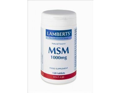 Lamberts MSM 1000MG Ιδανικός ?Συνεργάτης? της Γλυκοζαμίνης Βοηθάει στην Μείωση του Πόνου των Αρθρώσεων, 120 tabs